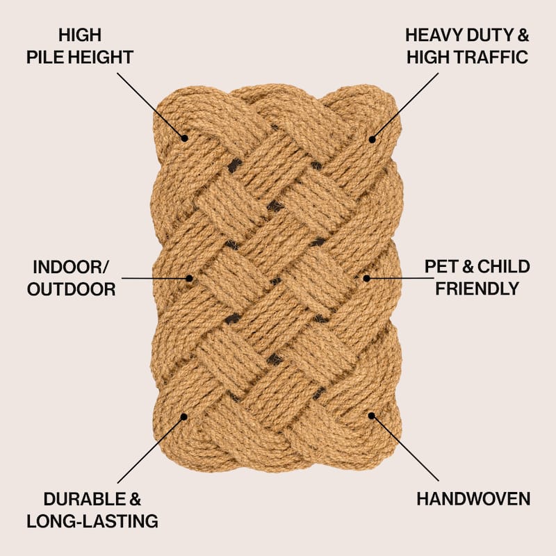 Maeve Classic Coastal Scalloped Basketweave Coir Indoor/Outdoor DoorMat