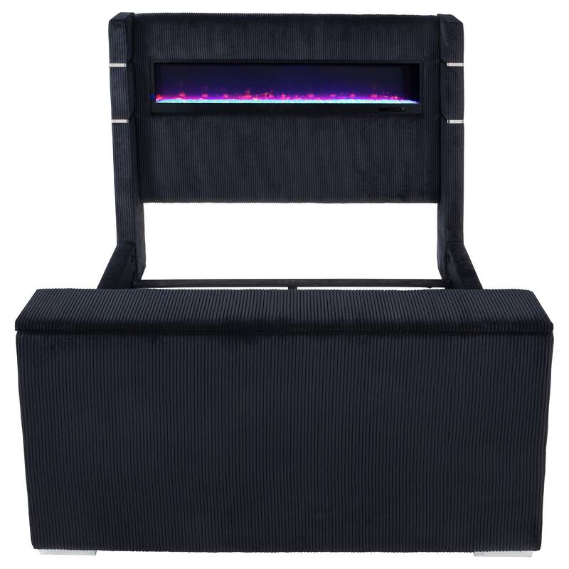 Tisdall Flame Visualizer Wingback TV Bed Black