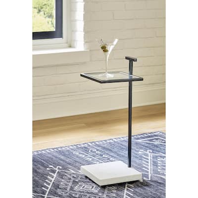 Signature Design by Ashley Mannill Black/White Accent Table - 10"W x 10"D x 27"H