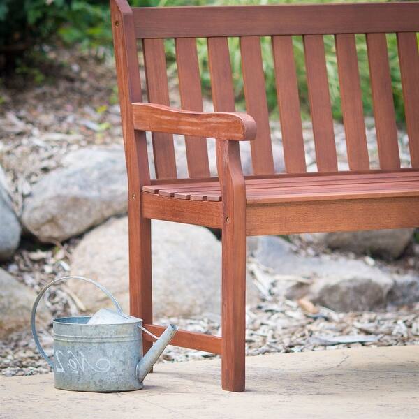 Shop 4 Ft Outdoor Love Seat Garden Bench In Natural Wood Finish