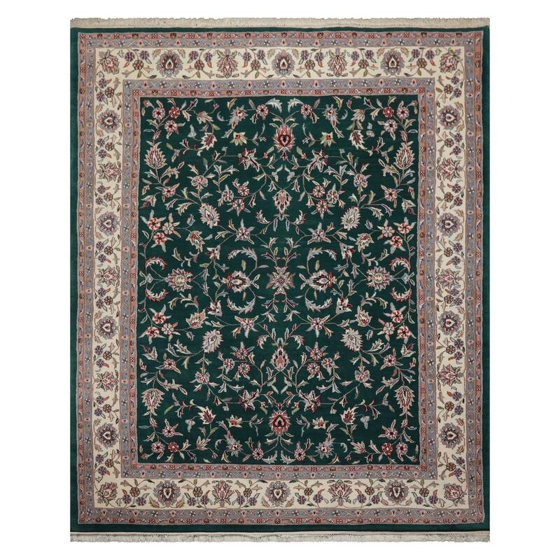 8x10 Hand Knotted Wool Emerald Jahan Old Plush Pile Pande Cameron Rug - 8' x 10'