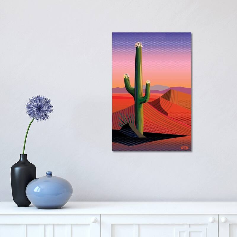 iCanvas "Saguaro Blossom Sunset" by Charles Harker Canvas Print - 18x12x1.5