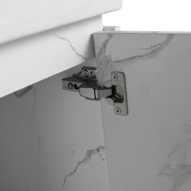 Plywood Wall-Mounted Bathroom Vanity with Integrated Resin Sink