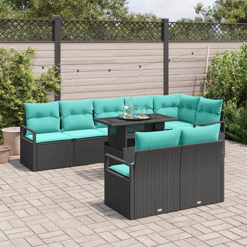 vidaXL 9 Piece Garden Sofa Set with Cushions - 113×48×27.2