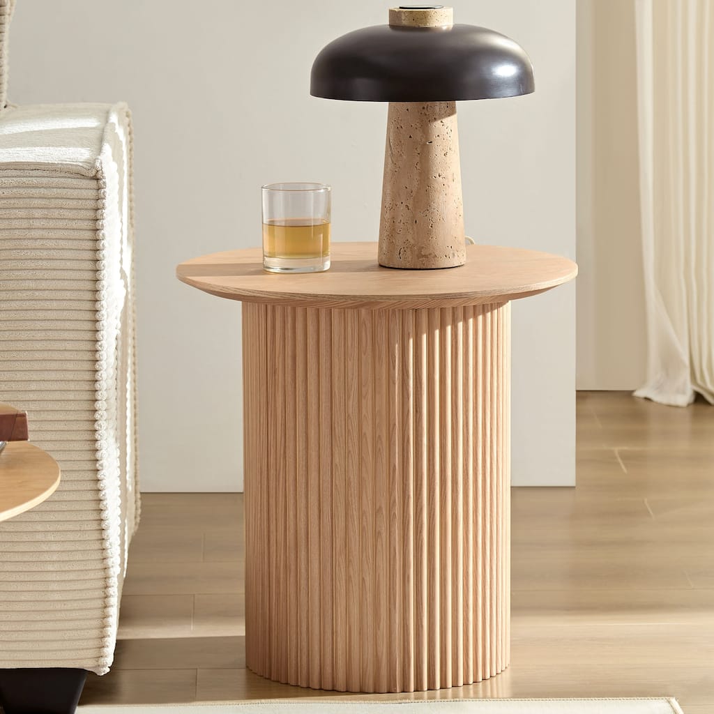 Round Fluted Side Table