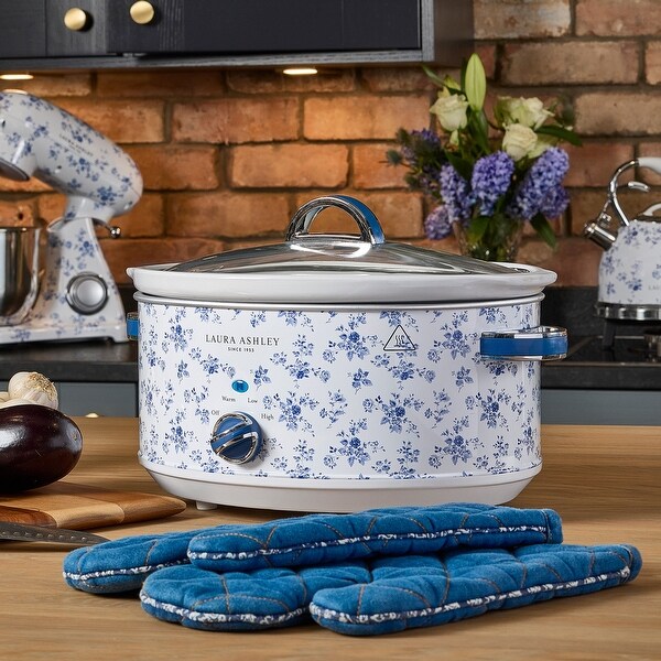 VQ Laura Ashley China Rose Slow Cooker, 6.5L, Hand-Applied Print