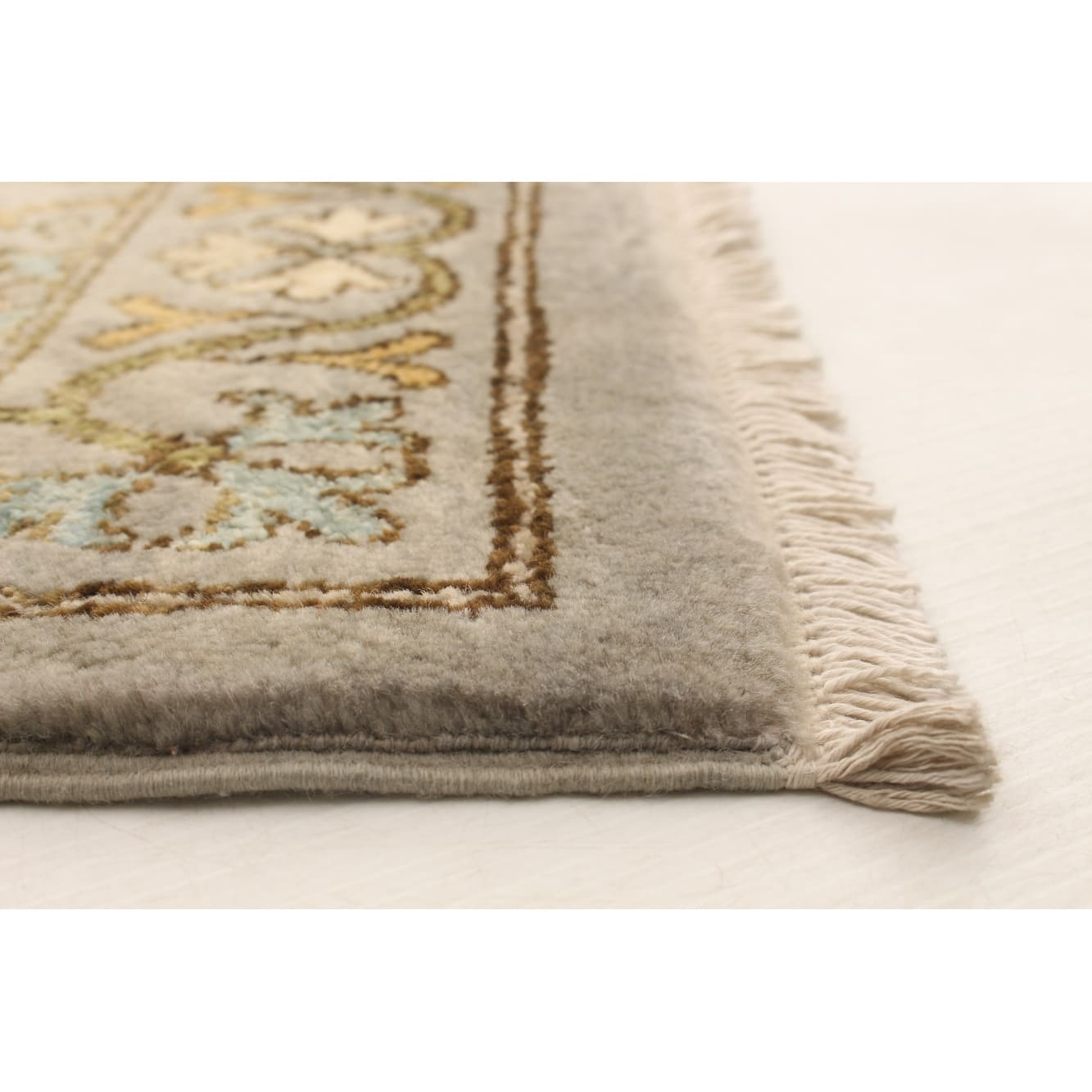 ECARPETGALLERY Handknotted Lahore Finest Collection Grey Wool Rug 4