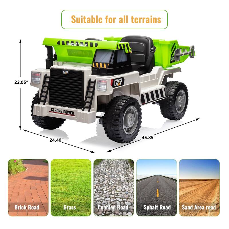 Ride on Dump Truck for Kids, with Electric Dump Bed