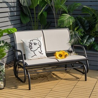 2-People Steel Patio Swing Glider Chair Seats Rocking Chair