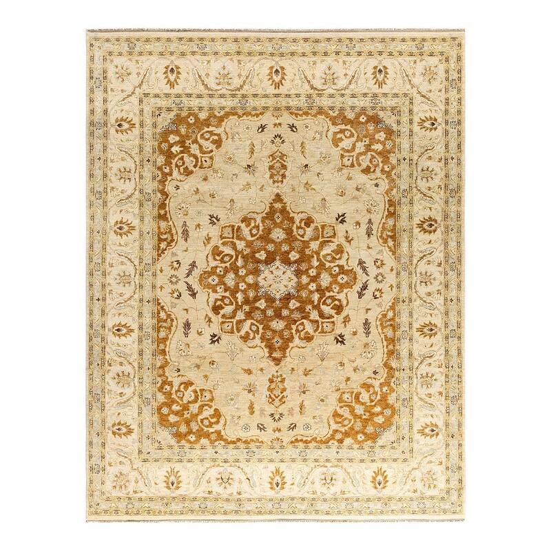 Oushak One-of-a-Kind Hand-Knotted Area Rug - Beige, 8' 0" x 10' 3" - 8' 0" x 10' 3"