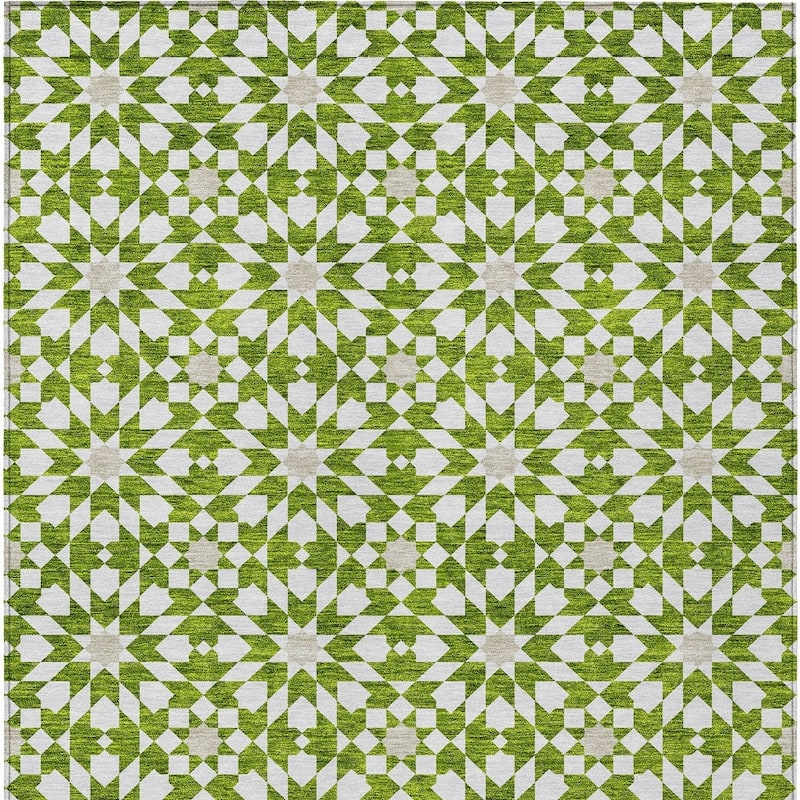HomeRoots Floral Medallion Transitional Rectangle Outdoor Rug