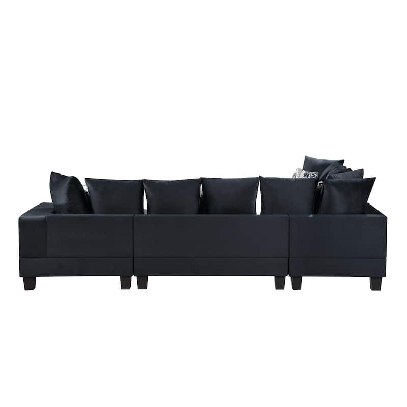 U Shape Modular Sectional Sofa, Velvet Corner Sectional Couch