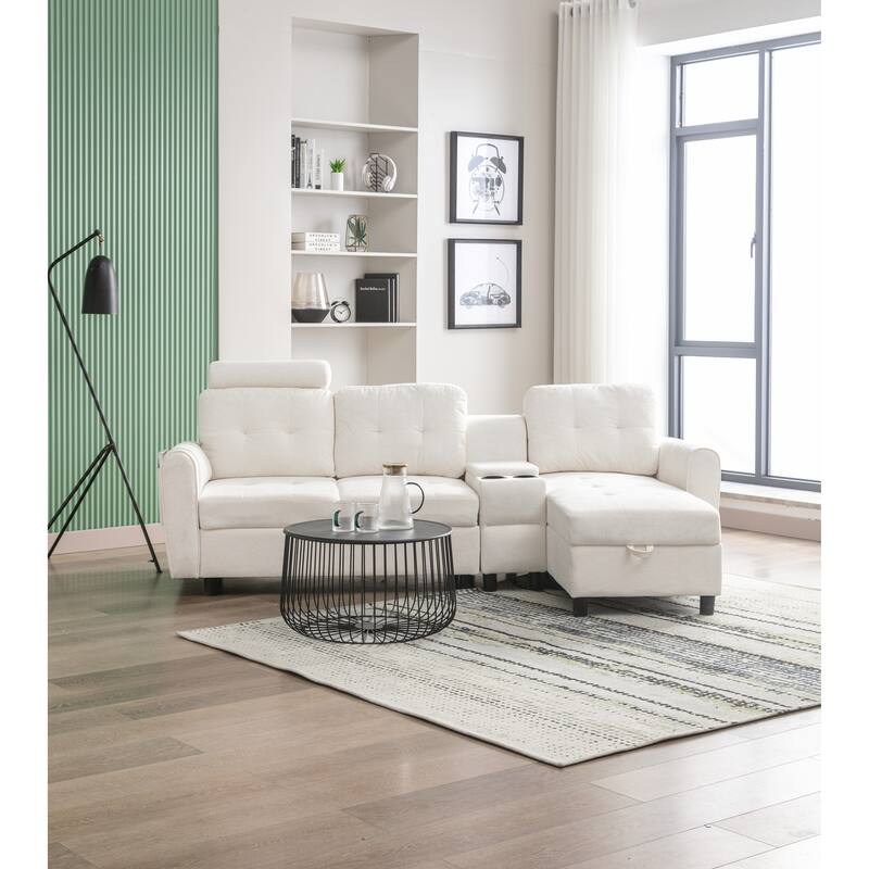 European Style Sectional Sofa with Storage Bed Bath & Beyond 37704116