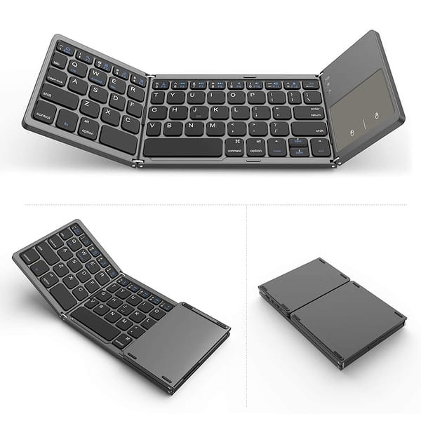 DP-iot HOT-Three System Universal Three-Fold with Touchpad Tablet Mobile Computer Wireless Bluetooth Folding Mini Keyboard