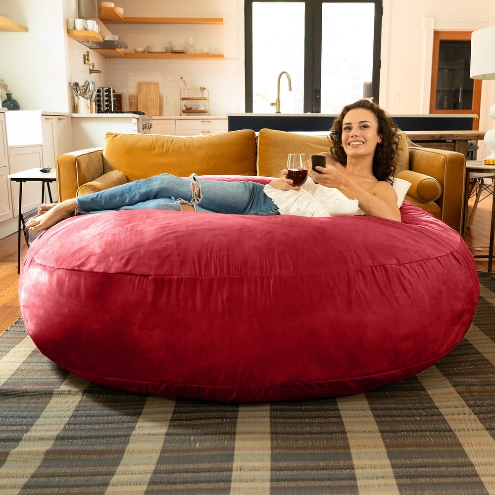 Jaxx 6 Foot Cocoon - 2-in-1 Giant Bean Bag Chair for Adults & Convertible Bean Bag Bed