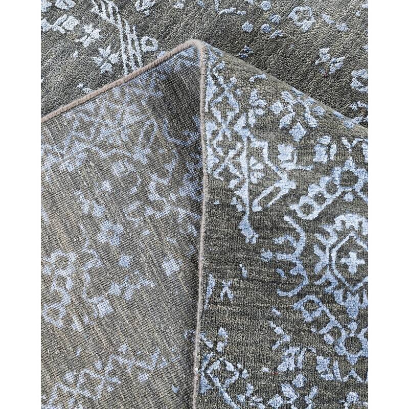 Ikat One-of-a-Kind Hand-Knotted Area Rug, Green - 8' 1" x 10' 1"