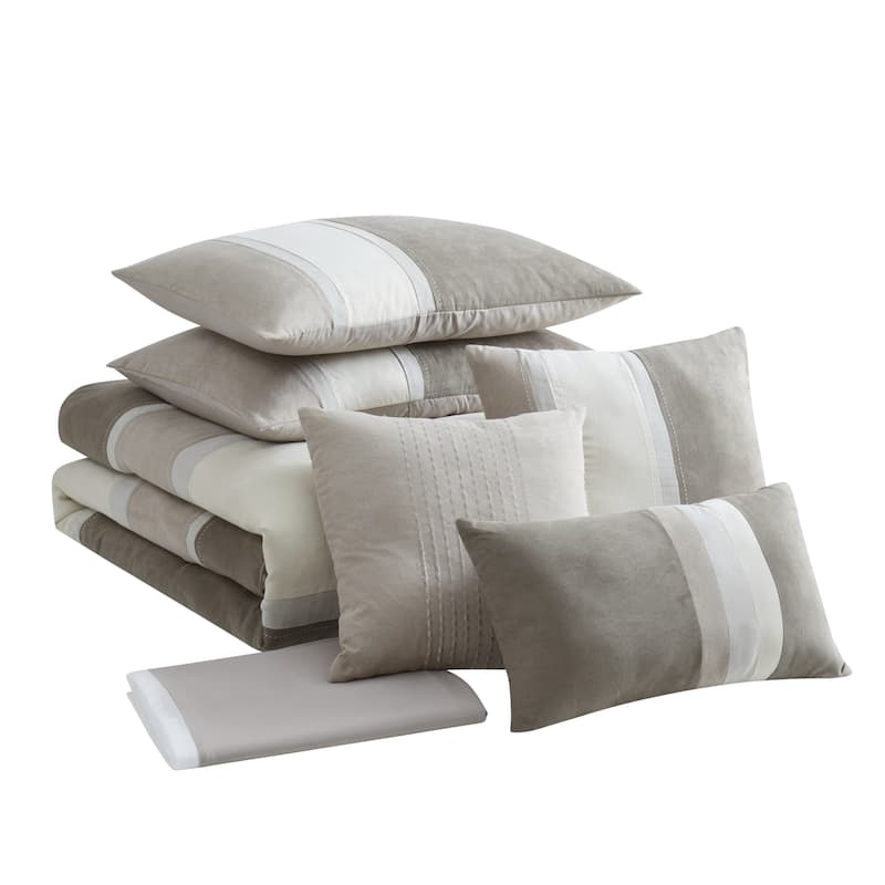 Harvey 7 Piece Suede Comforter Set