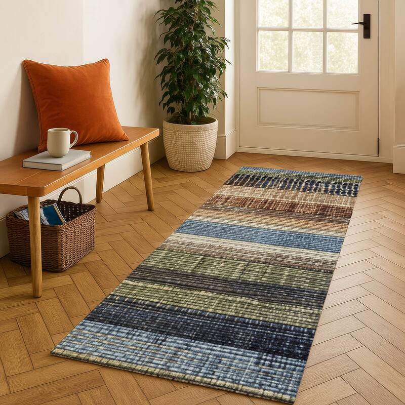 Premium Washable Super Soft Ombre Stripe Mayfield Rug - Blue - 2'3" x 7'6"