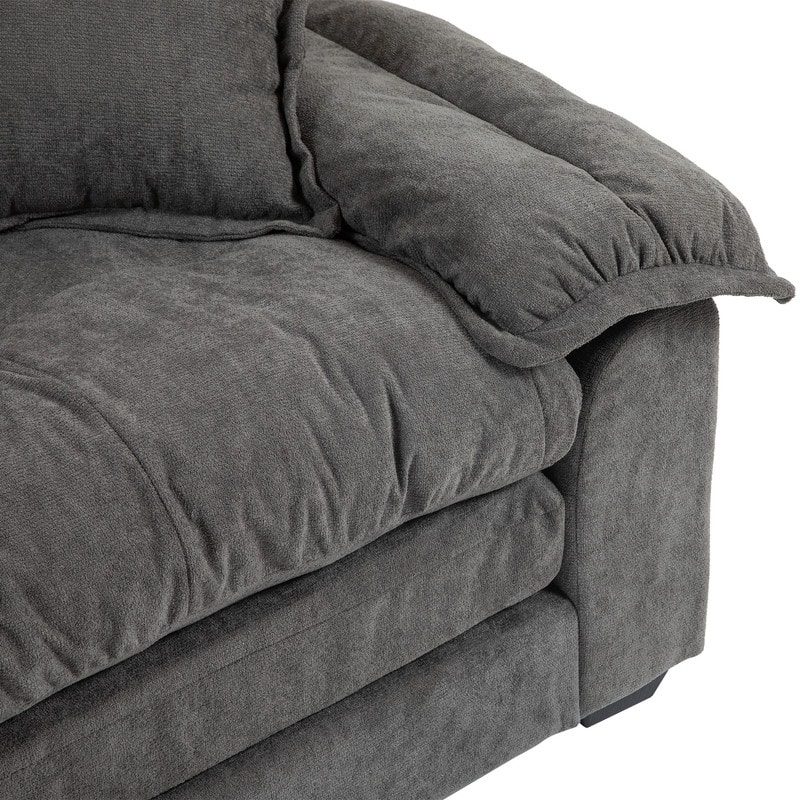 84" Chenille Loveseat Sofa with Memory Foam&Pocket Springs, Deep Seat Couch with 2 Throw Pillows