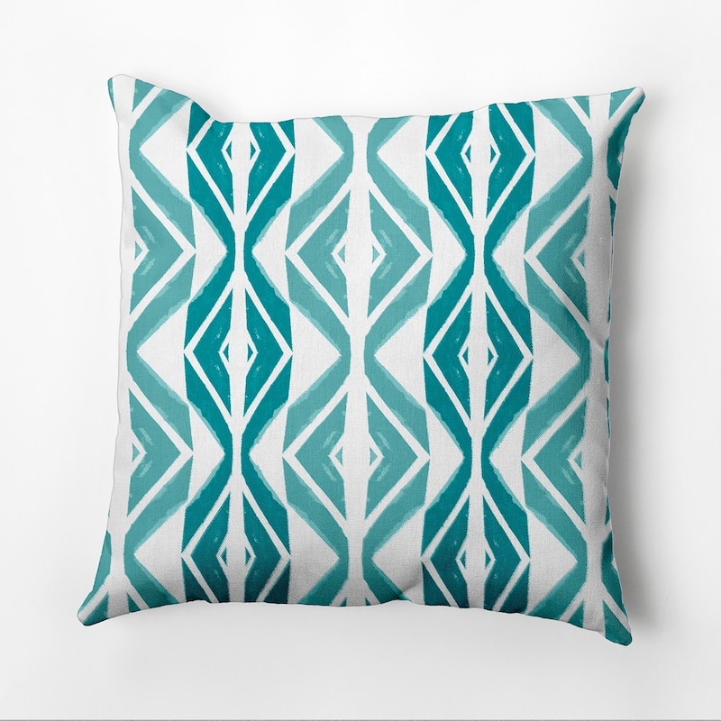 Diamond Graffiti Outdoor Pillow - Teal - 18" x 18"