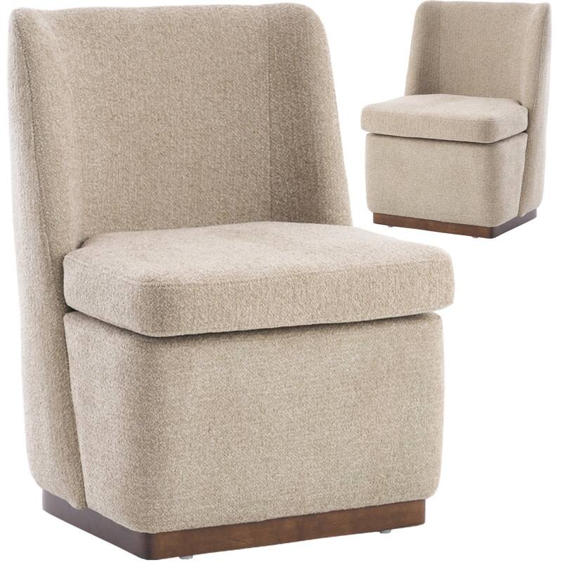 Modern Accent Chair Set of 2, Armless Chairs for Dining Room, Living Room, Bedroom - Coffee
