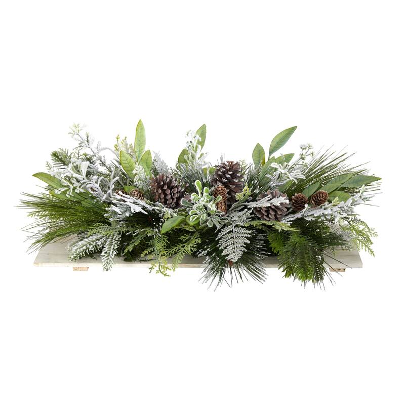 26” Flocked Artificial Christmas Arrangement