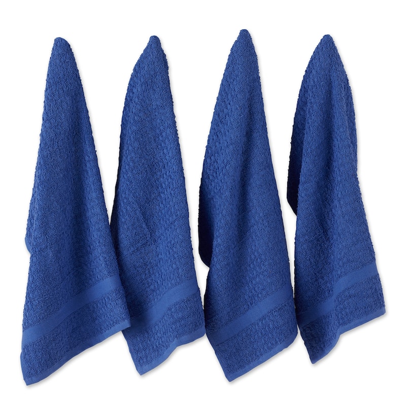 Solid Waffle Terry Dishtowel Set of 4