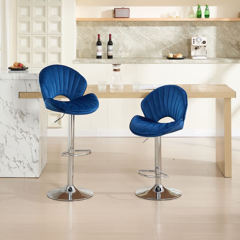 Counter Height Bar Chairs Set of 2, Swivel Bar Stools with Adjustable Height, Kitchen Island Chairs with Back & Footrest