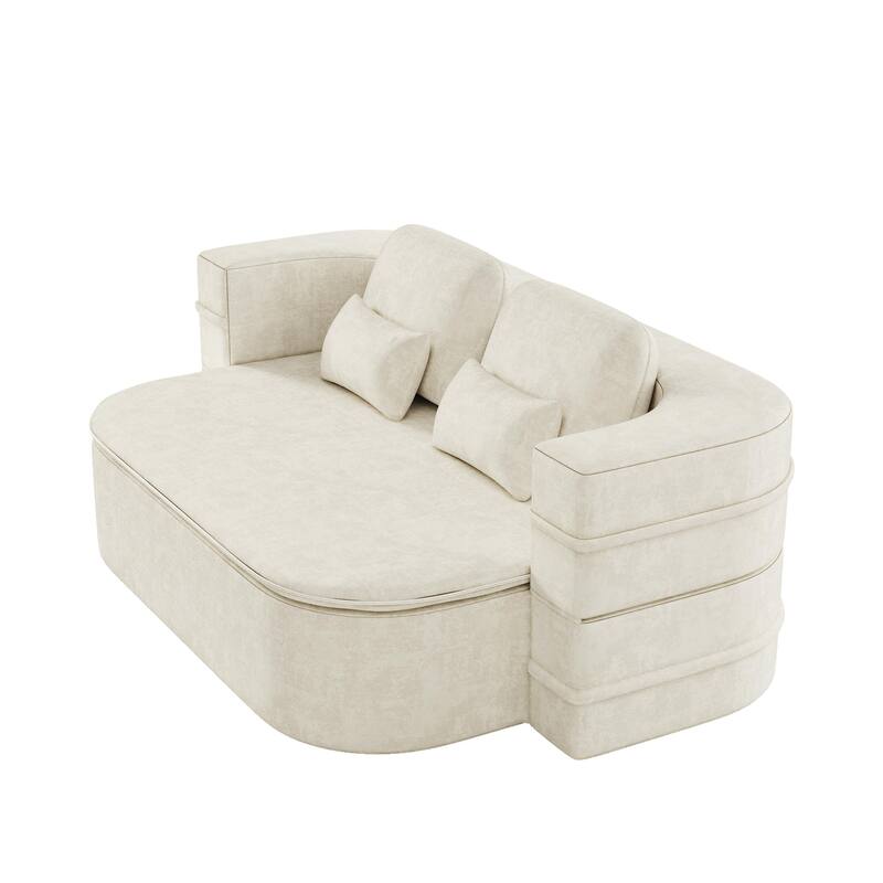 GDFStudio - Willoughby Chenille Foldable Sleeper Sofa Bed with Multi Functional Blanket