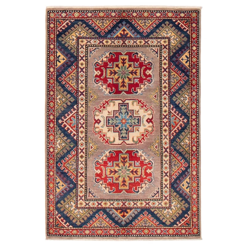 ECARPETGALLERY Hand-knotted Uzbek Ghazni Taupe Wool Rug - 3'3 x 4'9 - Taupe - 3'3 x 4'9
