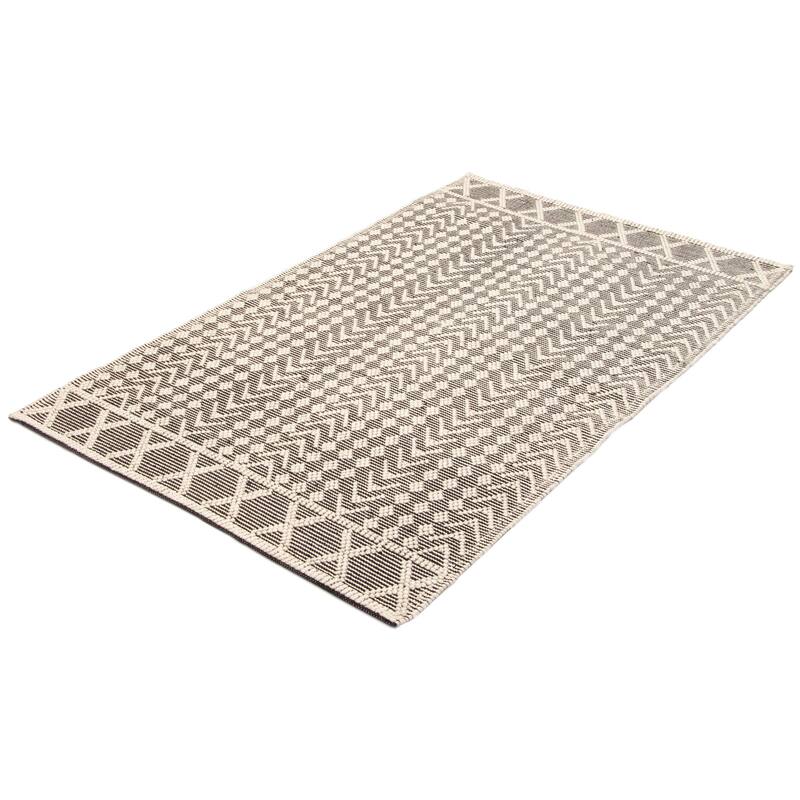 ECARPETGALLERY Braid weave Sienna Black Wool Rug - 5'0 x 8'1