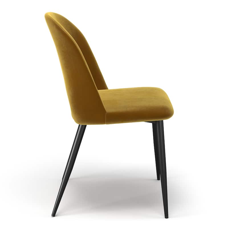 Victor Velvet Side Chair Black Legs (Set of 2)