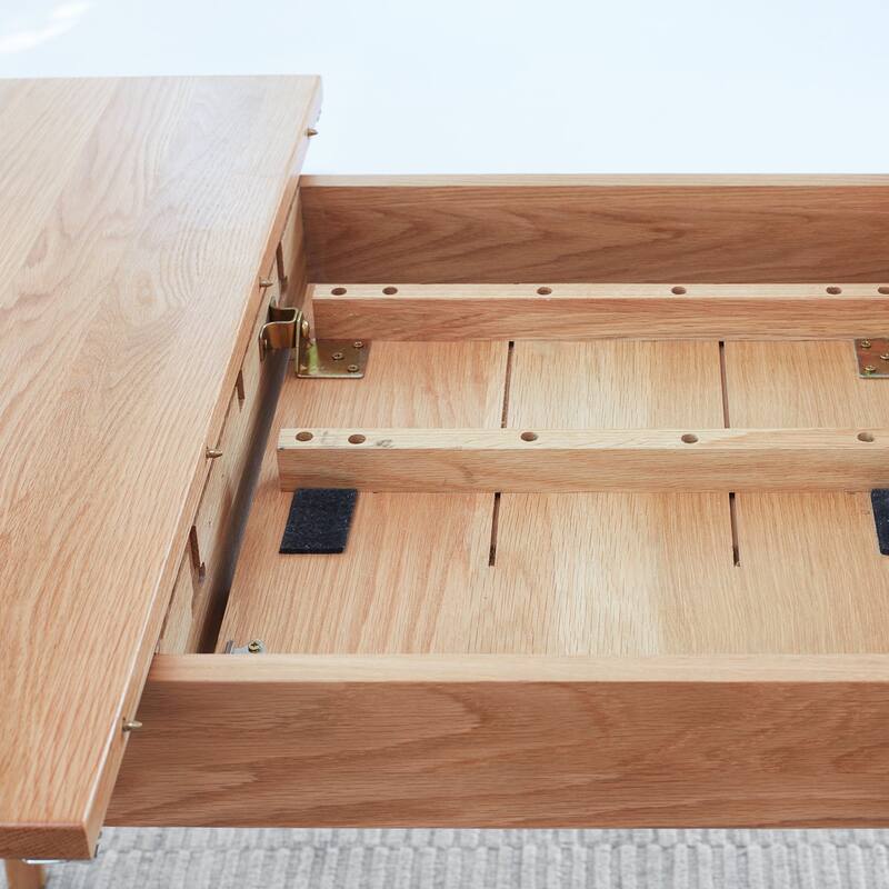 Natural Solid Wood Round Corner Dining Table