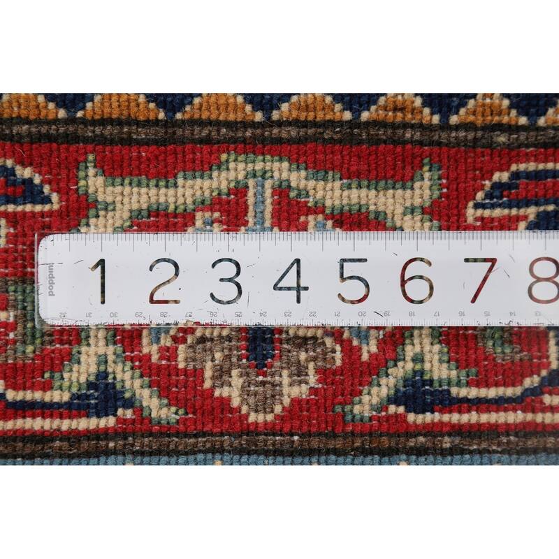 Beige Floral Kazak Oriental Runner Rug Hand-Knotted Wool Carpet - 2'9" x 10'0"