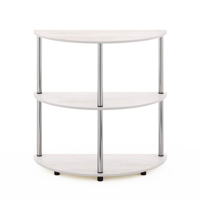 Furinno Frans Turn-N-Tube Half Round Console Table, Black Oak - White Oak