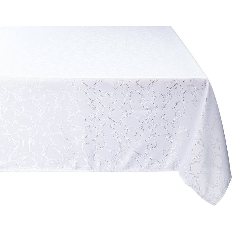 Violet Linen European Stone Stain Resistant Microfiber Damask Tablecloth