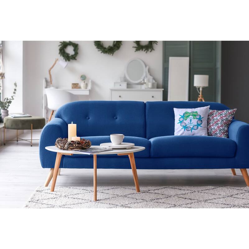 Seas and Greetings Wreath Beachy Christmas Accent Pillow