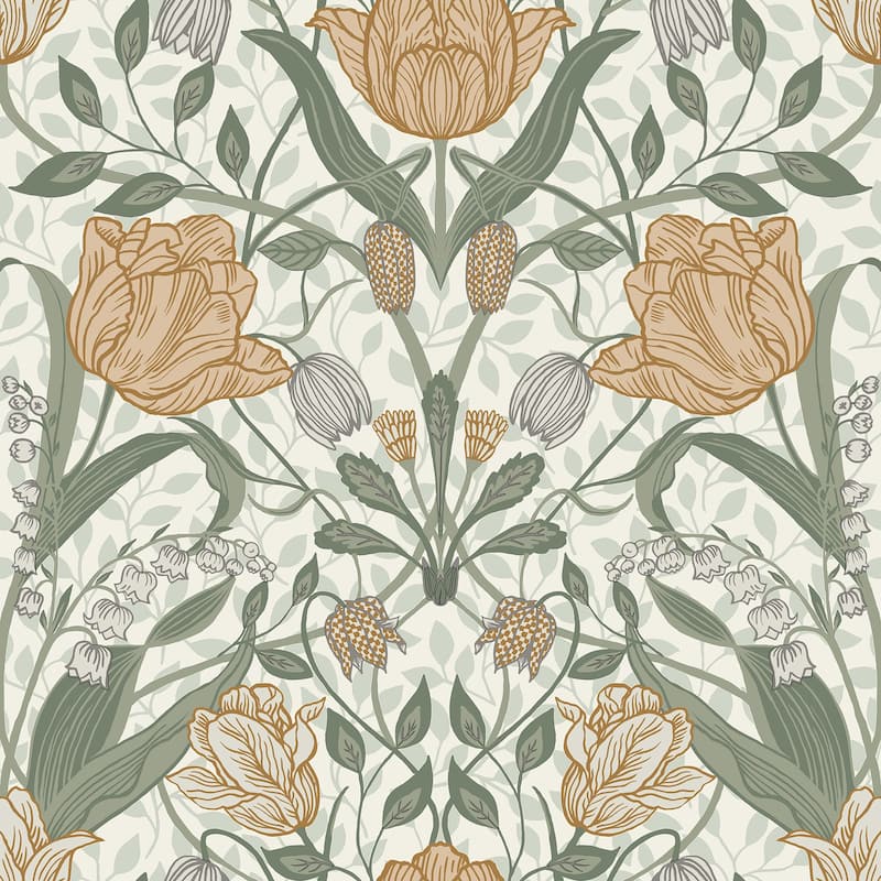 Woodlake, Tulipa Floral, 33 FT. L x 20.5In. W Wallpaper Roll