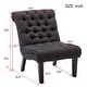 preview thumbnail 9 of 12, Andeworld Accent Chair for Bedroom Living Room Chairs Tufted Upholstered Lounge Chair with Wood Legs Linen Fabric
