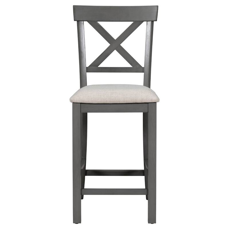 6 PCS Counter Height Dining Table Set with Shelf