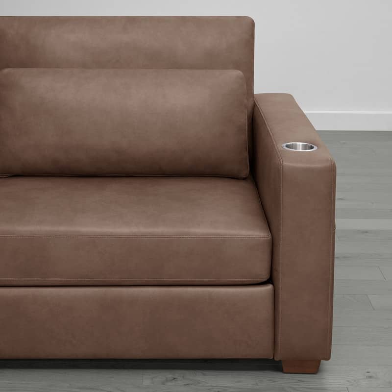 Spruce & Spring Ezra 89" Modern High Back Living Room Sofa with USB & Cup Holders