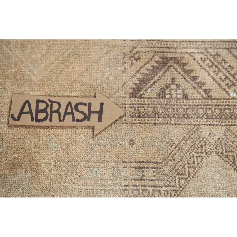Hand Knotted Oriental 100% Wool Carpet Traditional Geometric Brown Hamedan Area Rug - 9' 7'' X 5' 5''