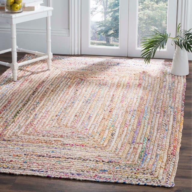 SAFAVIEH Handmade Cape Cod Marget Boho Coastal Jute Rug - 6' x 9' - Beige/Multi