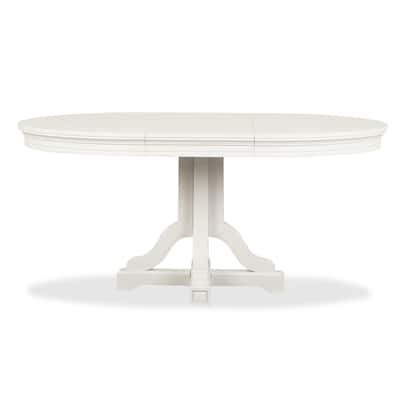 Magnussen Home Willowbrook Egg Shell White Extendable 48" Round Dining Table - 48''W x 48''D x 30''H