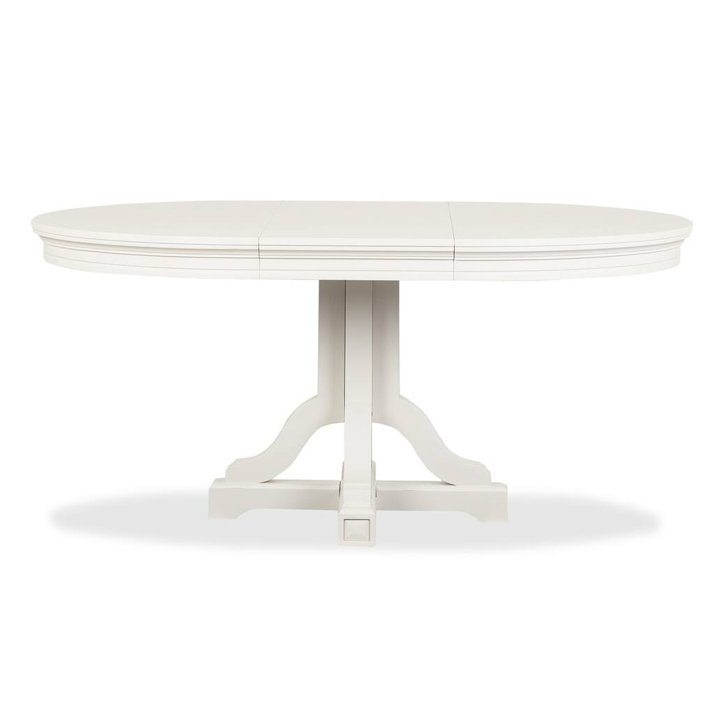 Magnussen Home Willowbrook Egg Shell White Extendable 48" Round Dining Table - 48''W x 48''D x 30''H