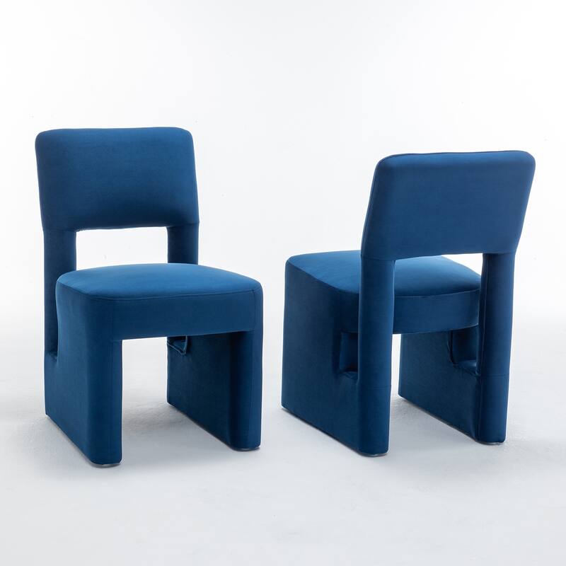 SEYNAR Modern Velvet Upholstered Armless Dining Chair Set of 6