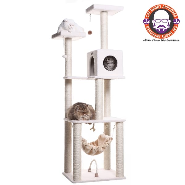 slide 1 of 8, Armarkat Real Wood Deluxe Cat Tree House Condo