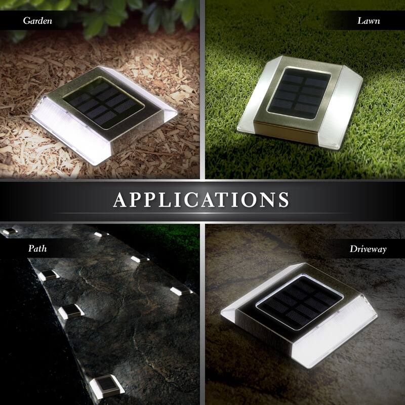 Classy Caps Stainless Steel Solar Path Light (Set of 2)