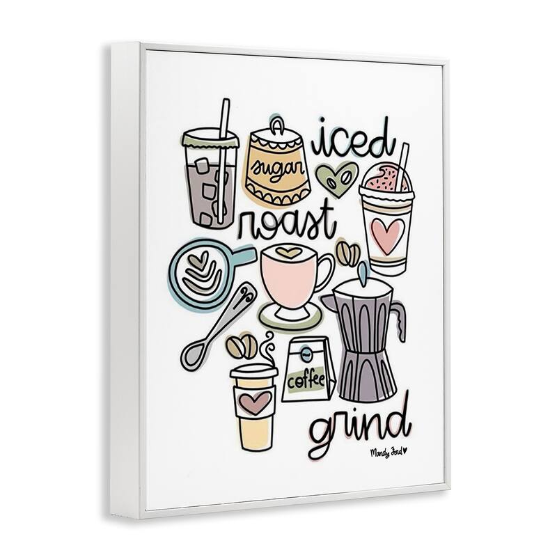 Stupell Various Coffee Types Trend Framed Giclee Art Design By Mandy Ford Art + Illustration