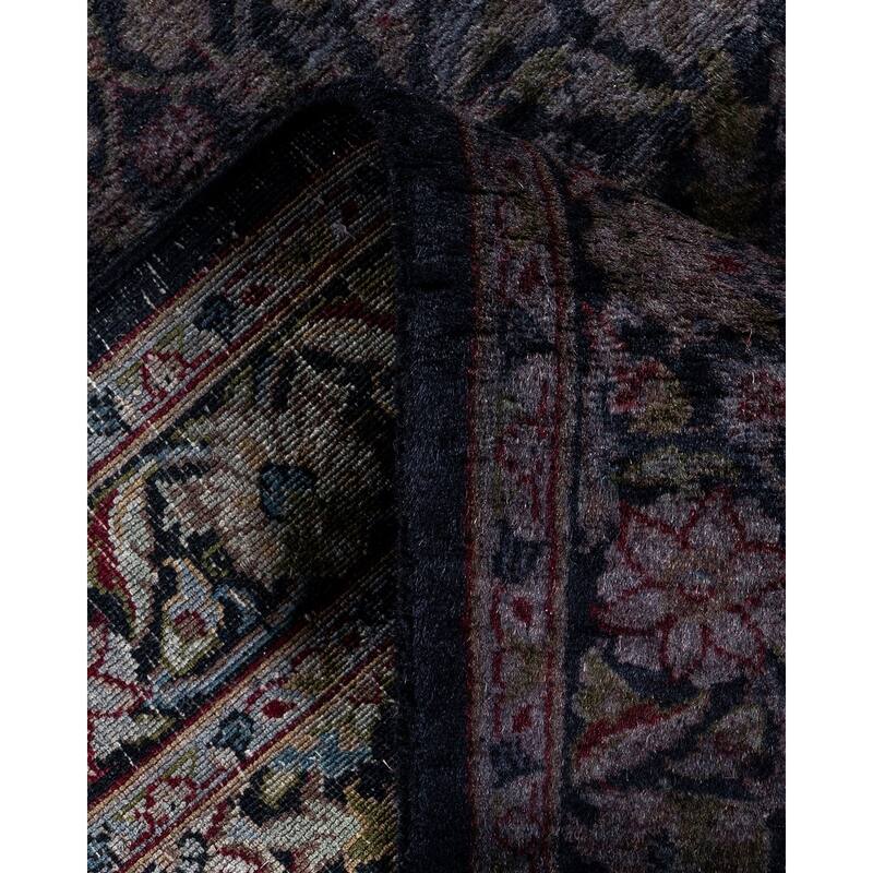 Fine Vibrance, One-of-a-Kind Handmade Runner Rug - Black, 2' 7" x 10' 3" - 2' 7" x 10' 3"